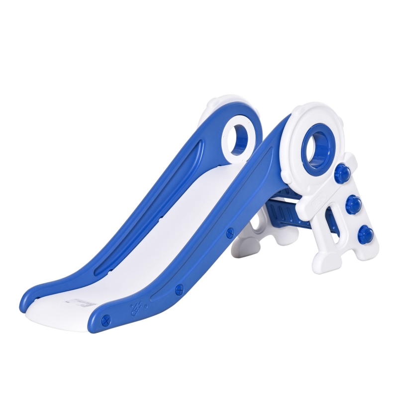 Qaba Folding Kids Slide and Activity Climber with Cartoon Astronaut Shape, Blue