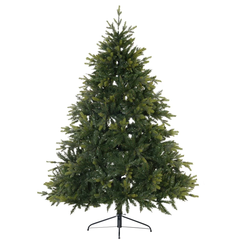 HOMCOM 7ft Artificial Christmas Tree Unlit with Metal Stand  2692 Tips Foldable Base