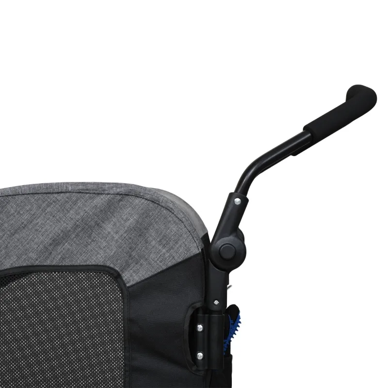 PawHut Foldable Dog Stroller with Storage Pocket, Oxford Fabric for Medium Size Dogs - Grey