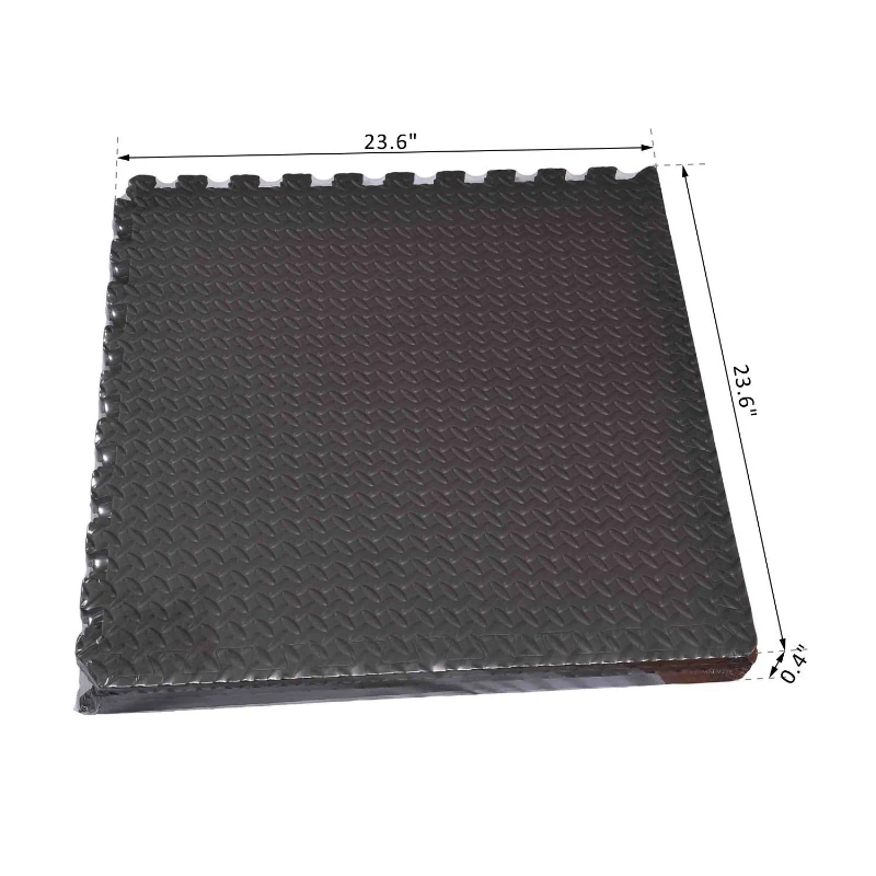 HOMCOM 24sqft Interlocking Floor Mats Exercise EVA Foam GYM - Set of 6- Black