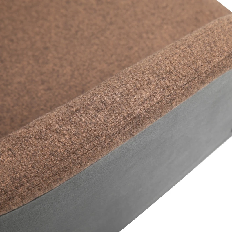 Vinsetto Swivel Office Chair Modern Linen Upholstered Home Computer Desk Task Chair with Cushioned Arm, Wheels, Adjustable Height, Brown