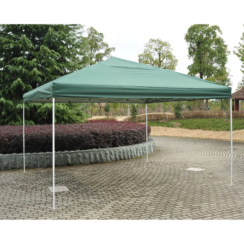 Outsunny 13' x 13' Adjustable Height Easy Pop Up Canopy Party Tent - Green