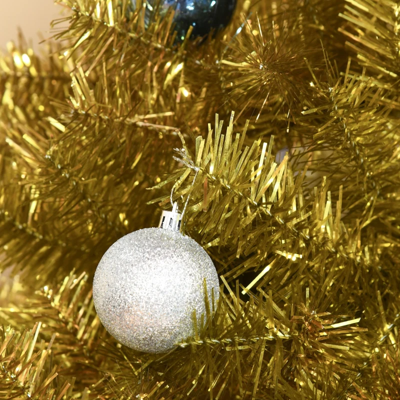HOMCOM 7.5' Tall Unlit Full Fir Artificial Christmas Tree with Realistic Branches, and 1477 Tips, Gold