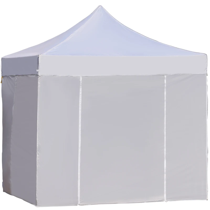 Outsunny 9.4' Folding Gazebo Metal Canopy Party Tent With Sandbag Adjustable Height White