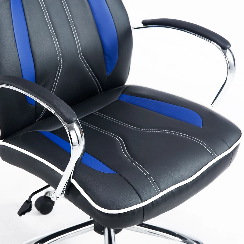 HomCom Executive Swivel Race Office Chair Adjustable Height W/ High Back Blue