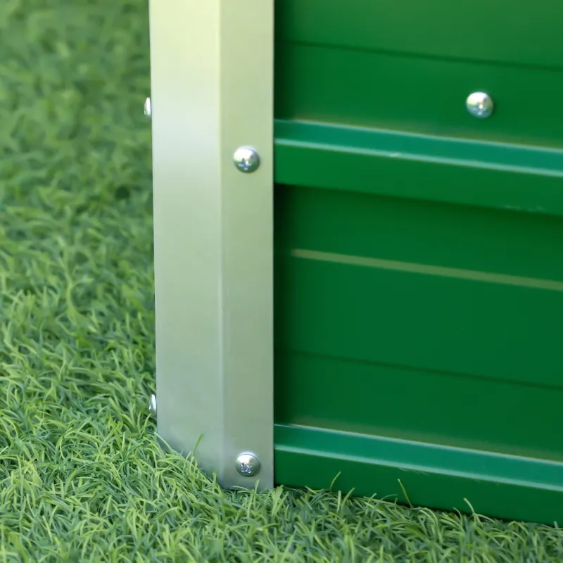 Outsunny 40'' Hexagon Raised Garden Bed, Outdoor Metal Planter Box with Gloves, for Backyard, Patio to Grow Vegetables, Herbs, and Flowers, Green