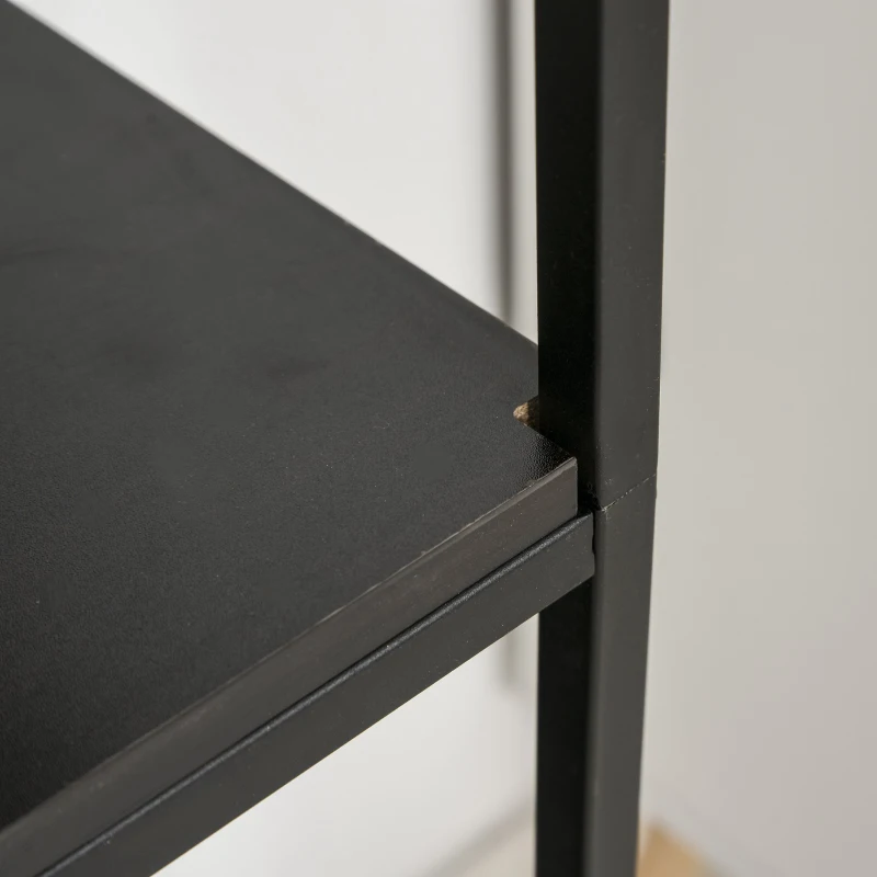 HOMCOM Modern 7 Tier Bookshelf Bookcase Utility Storage Shelf Organizer for Home Office with Display Rack Metal Frame, Walnut