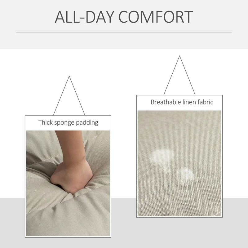 HOMCOM Foldable Floor Chair Gaming Sofa Couch Recliner with 5 Adjustable Positions, Padded Cushion, and Steel Frame for Meditation, Sleep, Reading, Watching, Cream White