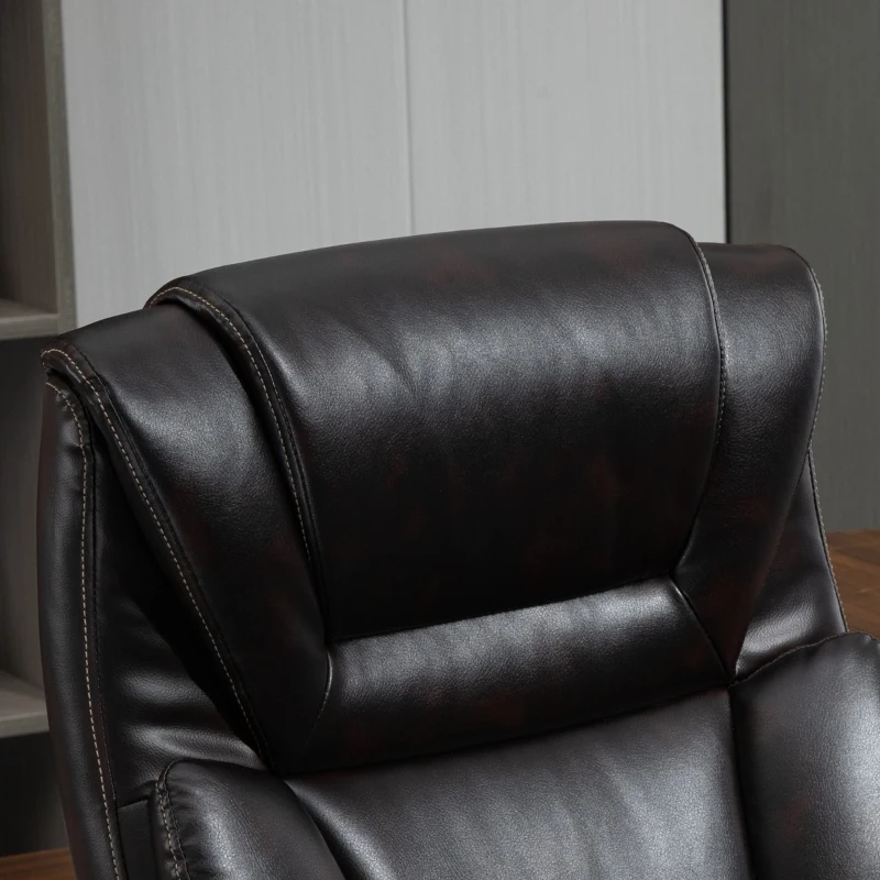 Vinsetto Big and Tall 400lbs Executive Office Chair with Wide Seat, Computer Desk Chair with High Back PU Leather Ergonomic Upholstery, Adjustable Height and Swivel Wheels, Brown