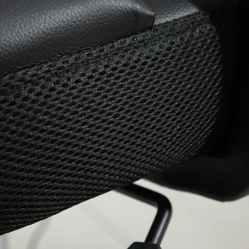 Vinsetto Mesh Office Chair with Rechargeable Electric Vibration Massage Lumbar Rocking, with Pillow, Wheels - Black