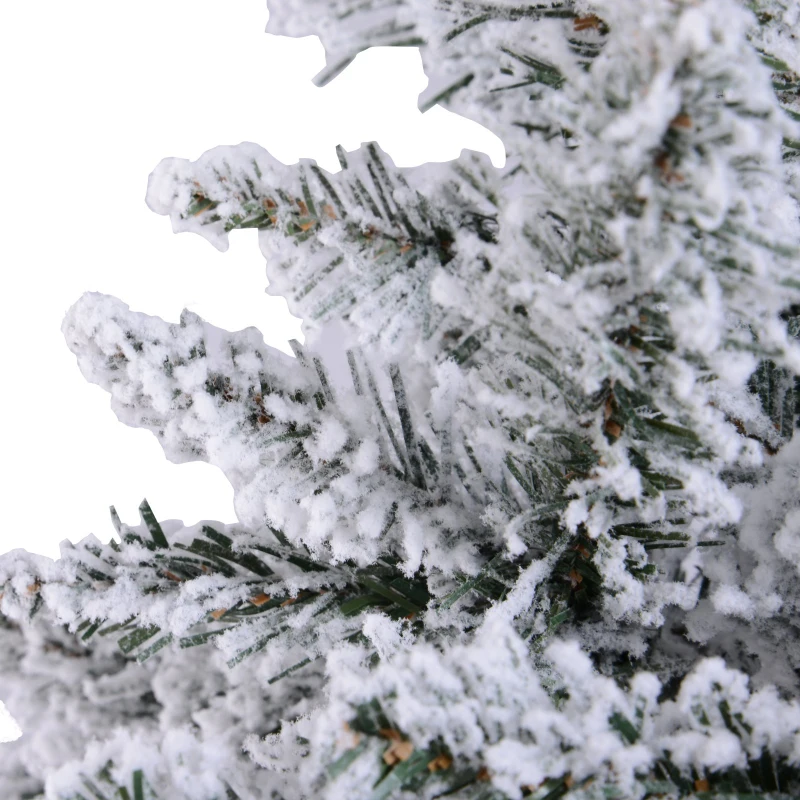 HOMCOM 6ft Artificial Christmas Tree Unlit Premium Snow Flocked  472 Tips Foldable Base Festival Decoration