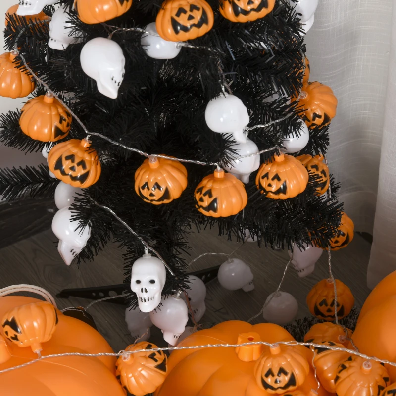 HOMCOM 3ft Artificial Christmas Tree Unlit Douglas Fir with Realistic Branches and 90 Tips, Black Halloween Style Holiday Decoration