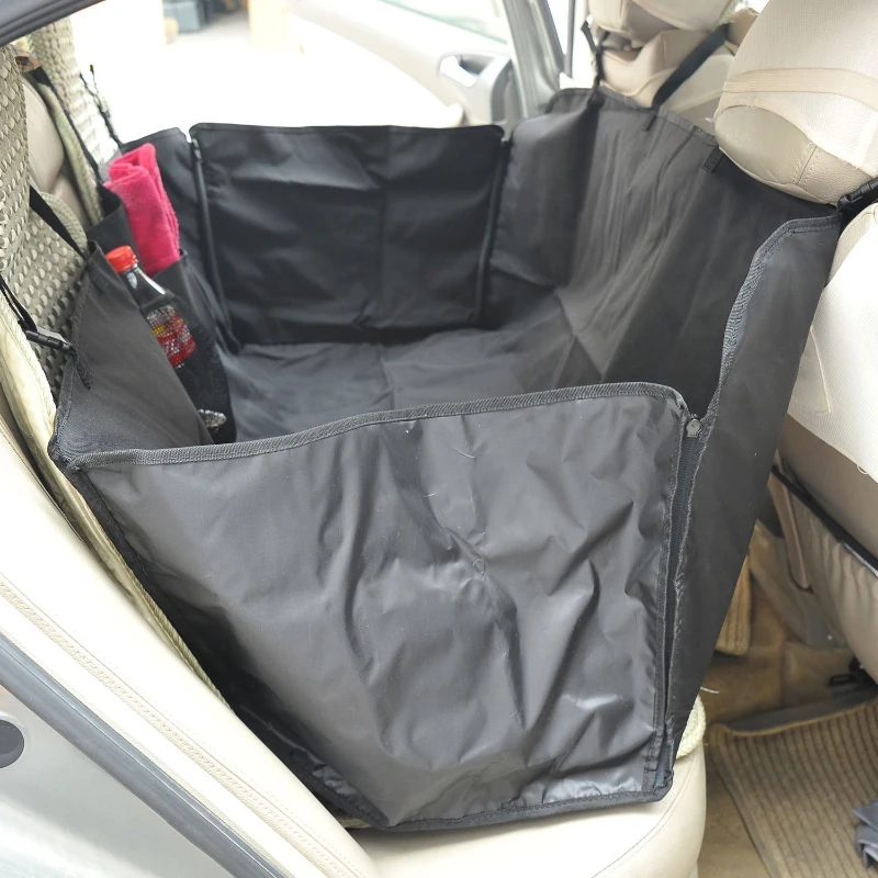 PawHut 46"L Waterproof Pet Car Seat Cover Dog Hammock Mat Puppy Cat Travel Seat Liner Barrier Black