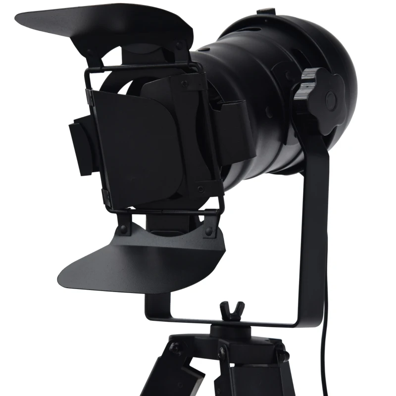 HOMCOM Retro Adjustable Tabletop Portable Tripod Lamp, Decorative Desk Lamp Lighting with Steel Frame, Black