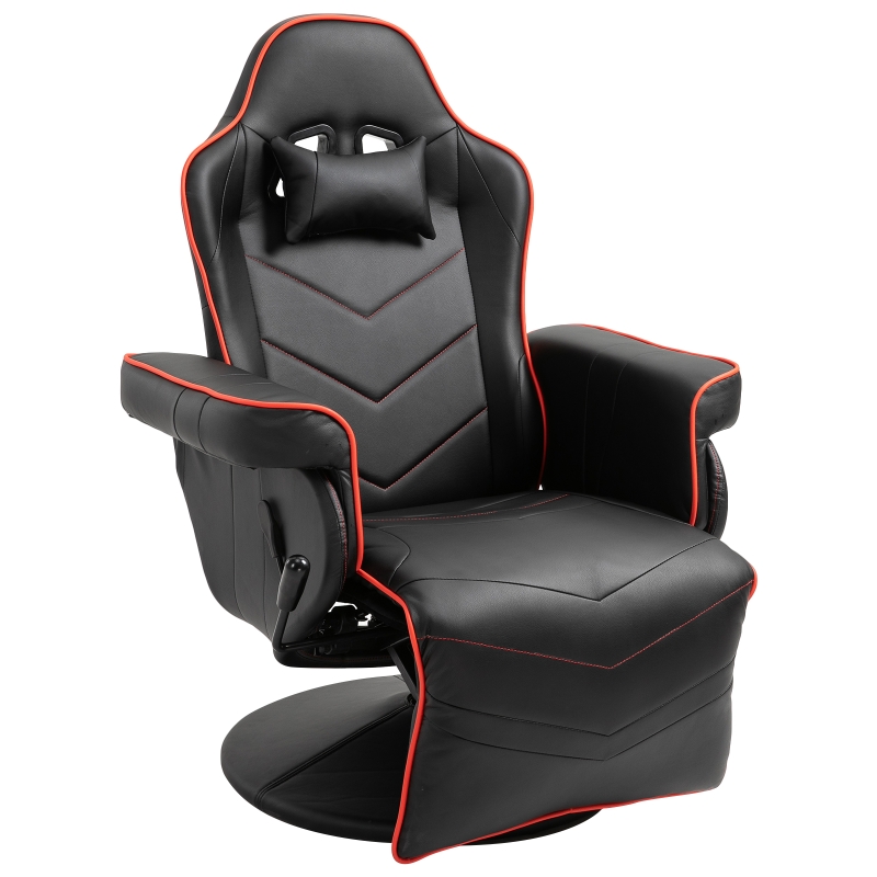 Vinsetto High-Back Racing Office Chair – PU Leather, Adjustable Height, Lumbar Support, Red Gaming Style