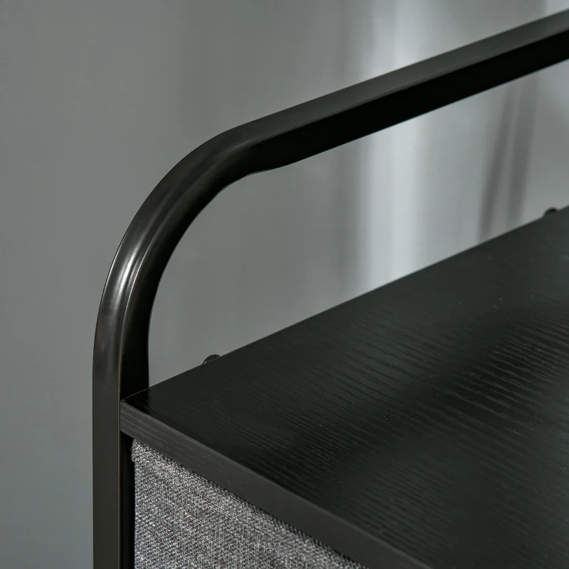 HOMCOM 5-Drawer Dresser Tower Chest of Drawers Organizer with Steel Frame Gray