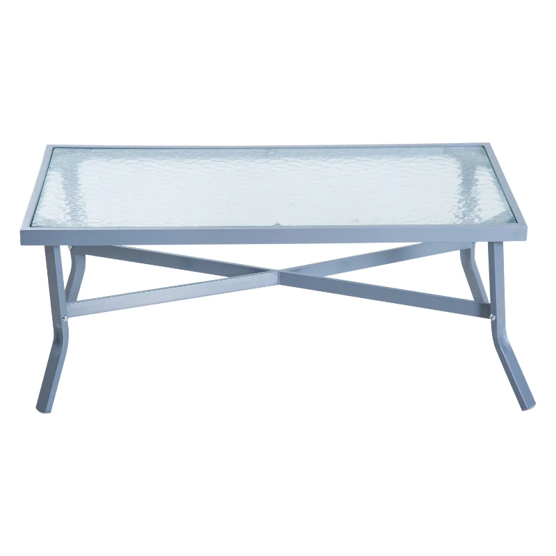 Outsunny 4pc Sling Mesh Sectional Sofa Set Outdoor Garden Patio Furniture Grey