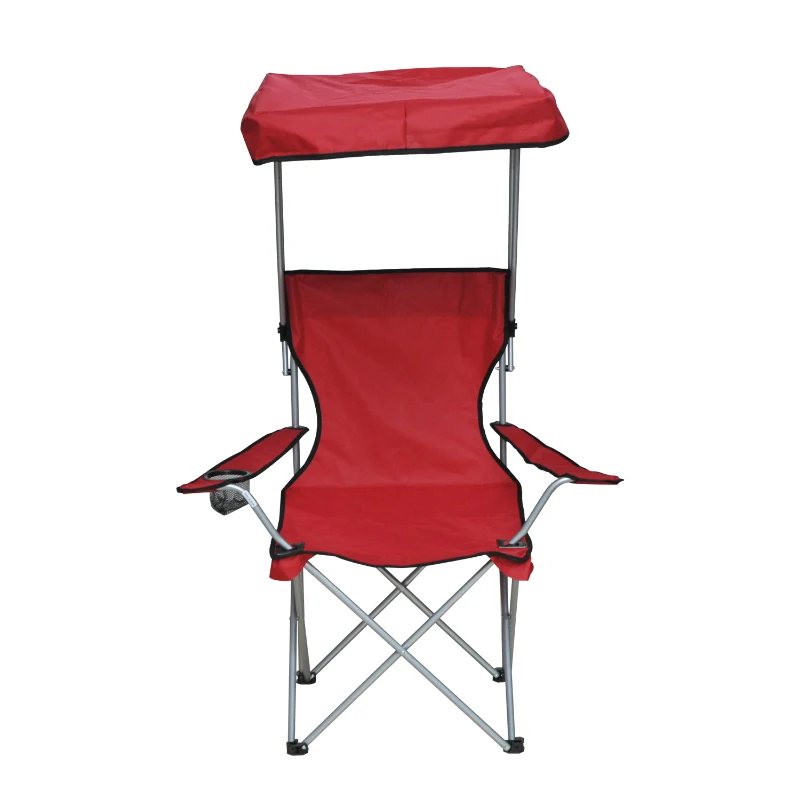 Outsunny Folding Camp Chair Outdoor Picnic Portable Armchair Sunshade w/Canopy