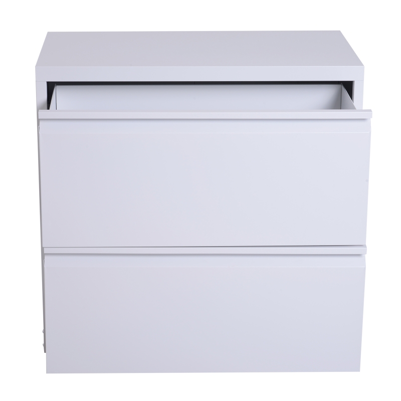 Vinsetto 30" 2 Drawer File Cabinet Cold Rolled Steel Metal Storage Chest Home Office Furniture White