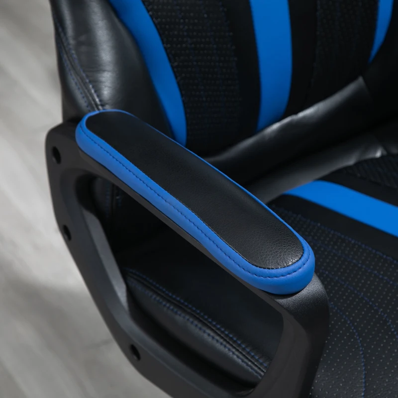 Vinsetto Racing Style Gaming Chair Ergonomic High Back Computer Office Chair PU Leather with 360° Swivel Rocking Adjustable Height Padded Armrest Blue