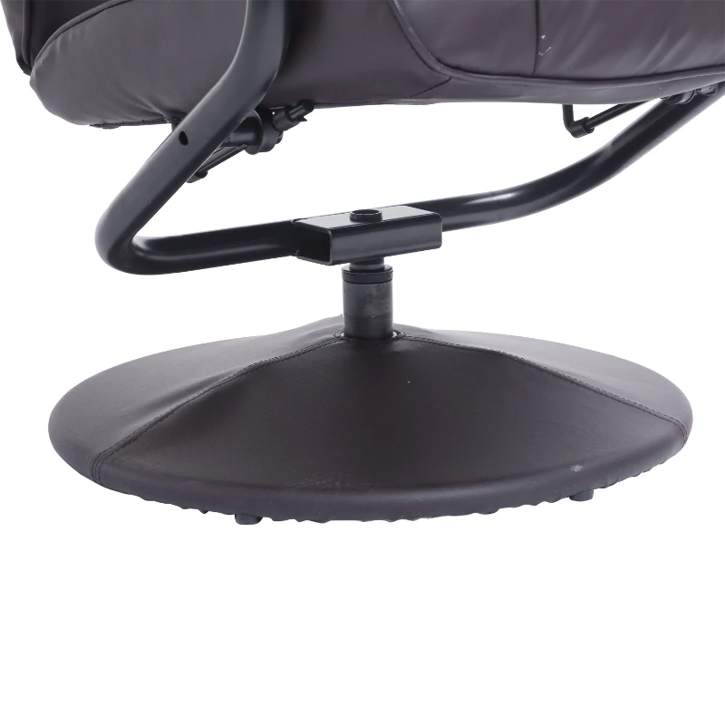 HomCom Ergonomic Faux Leather Lounge Armchair Recliner And Ottoman Set - Dark Brown