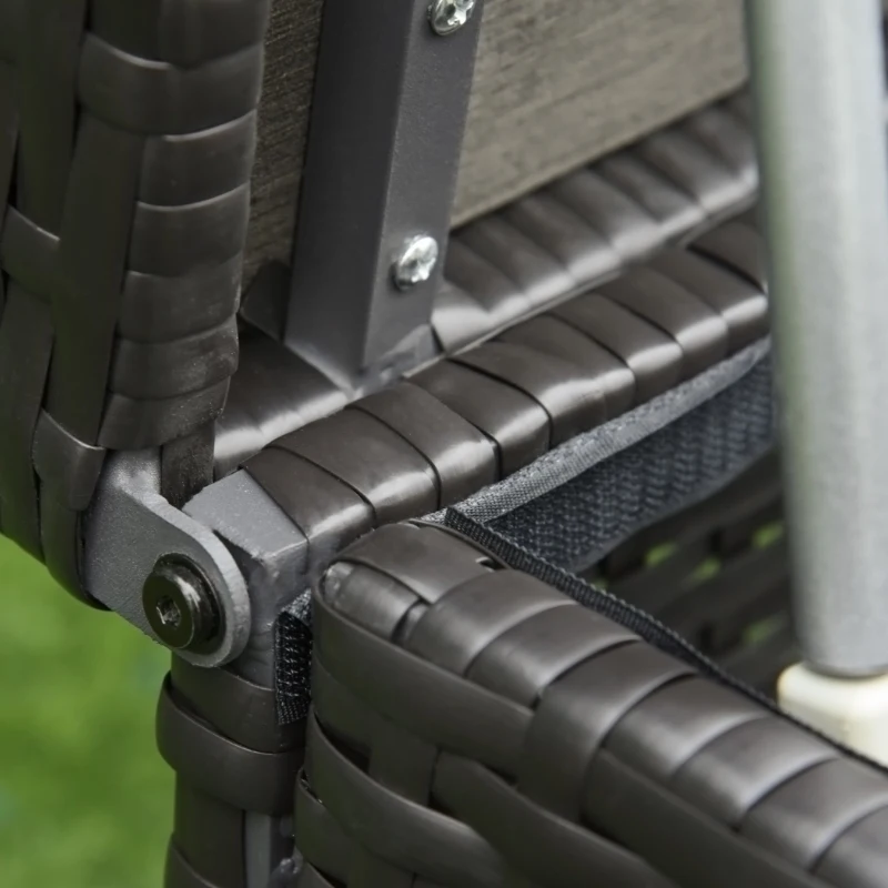 Outsunny 38 Gallon Outdoor Wicker Storage Bench Deck Box, PE Rattan Patio Furniture Pool Storage Bin Container with Interior Waterproof Cloth Bag and Comfortable Cushion, White