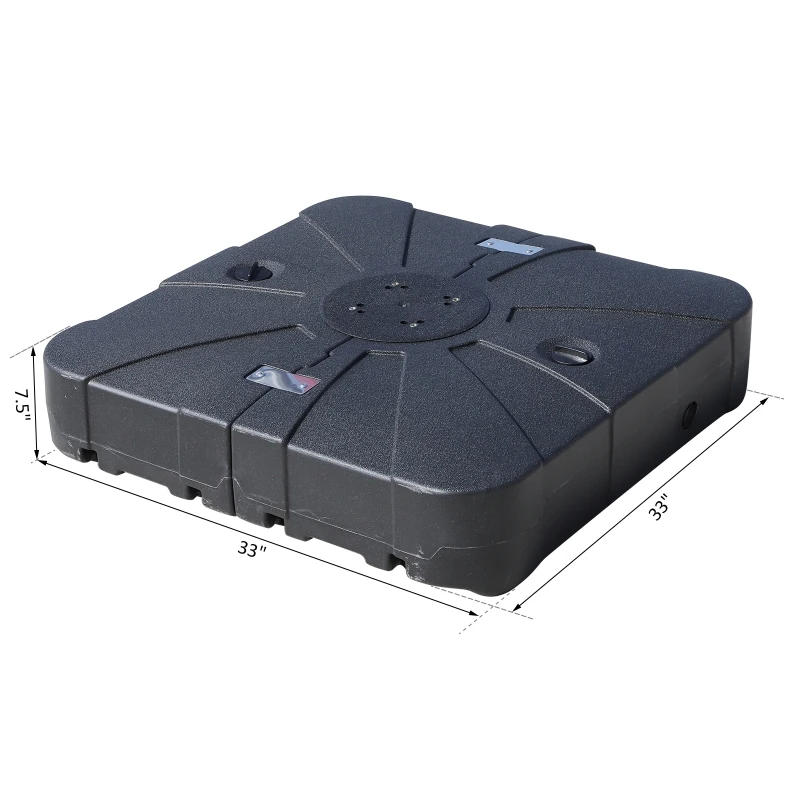 Outsunny Portable Umbrella Base Parasol Stand for Cantilever Umbrella Fill w/ Sand or Water Black