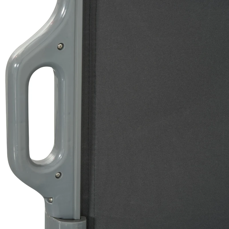 Outsunny 10' Retractable Folding Patio Privacy Side Awning with 50+ UV Protection, 2 Wall Brackets, & Polyester, Grey