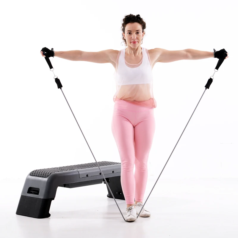 Soozier Deck Workout Bench Incline Decline Platform w/ Resistant Band