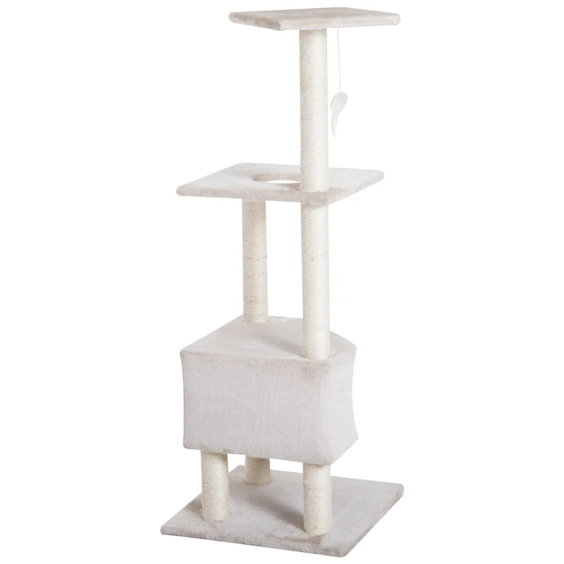 PawHut 51" Multi-Level Cat Tree with Hanging Toy