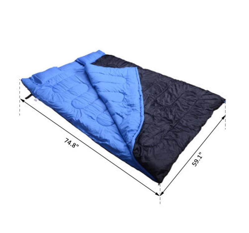 Soozier Two-Person Sleeping Bag Double Wide Outdoor Camping