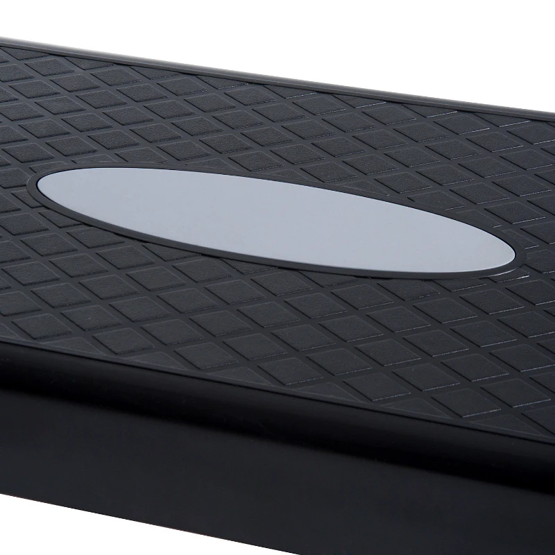 Soozier 27" Aerobic Stepper Adjustable Workout Platform Fitness Step with Riser Training Exercise Home Gym 4” to 6”