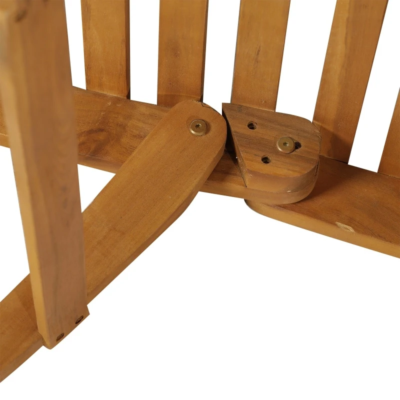 Outsunny Outdoor Chaise Lounge, Acacia Wood Folding Sun Lounger Chair with Cushion Pad for Patio, Garden, Lawn, Backyard, Cream White