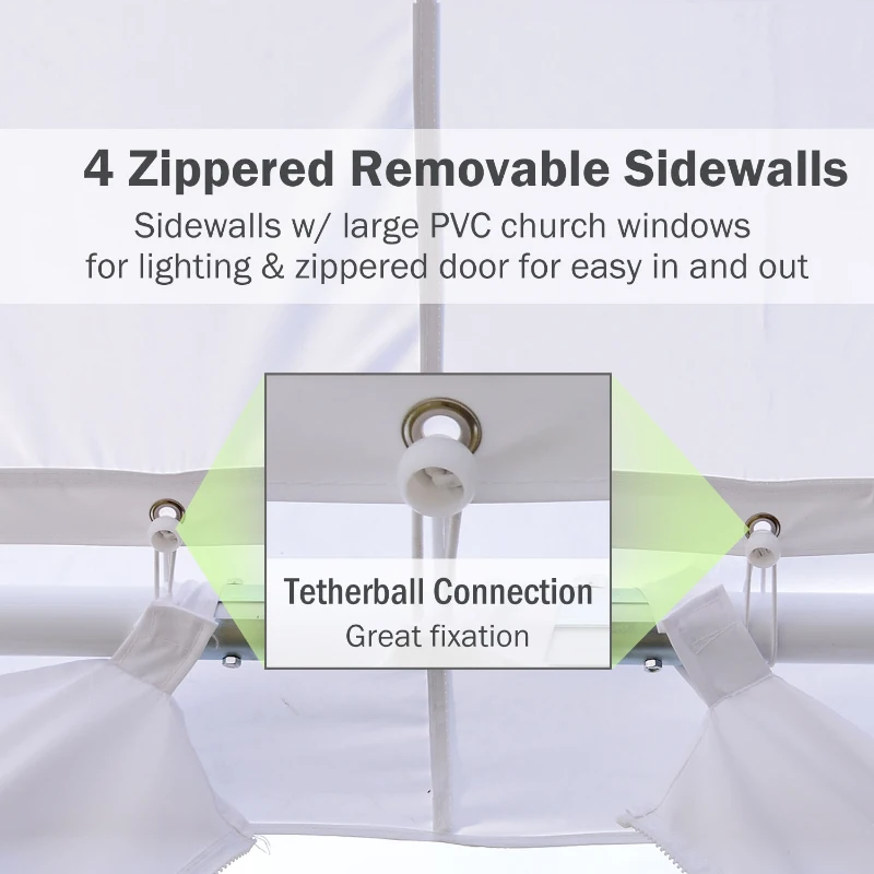Outsunny Summer Clearance 13x13ft Pagoda Party Tent  Gazebo Canopy White