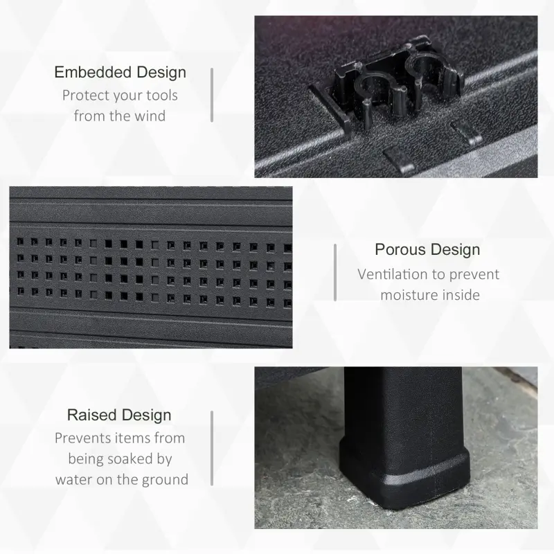 Outsunny Storage Sheds Outdoor Cabinet for Garden Tool with Adjustable Shelves, Ample Drawer with Waterproof PP & Galvanized Steel for Indoor/Outdoor Use