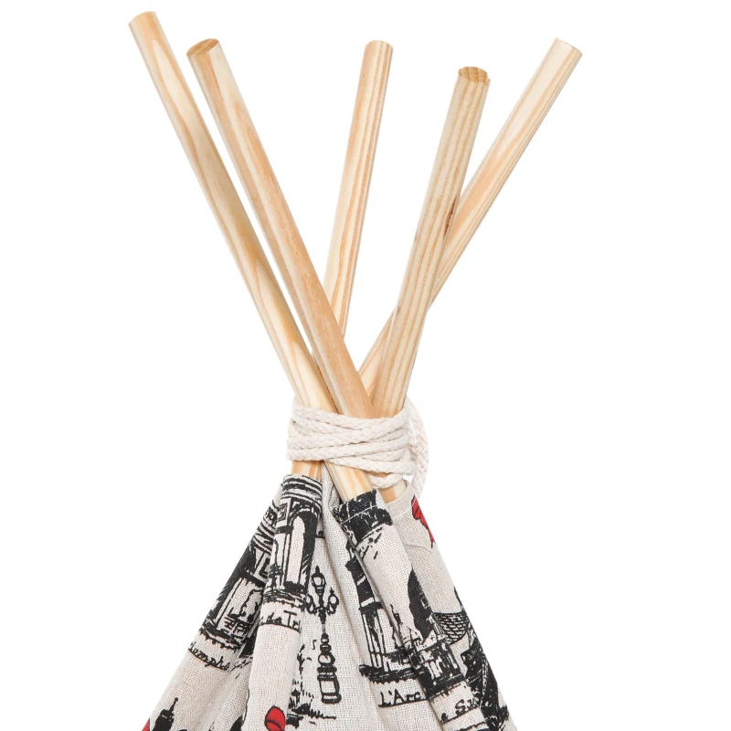 PawHut Foldable Teepee Puppy Dog Cat Bed Tents & Houses Pet Small Washable with Cushion