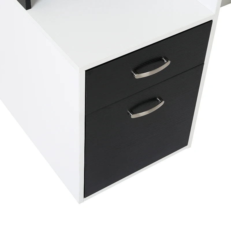 HOMCOM Compact Computer Table Multipurpose Workstation Storage Home Office Writing Desk