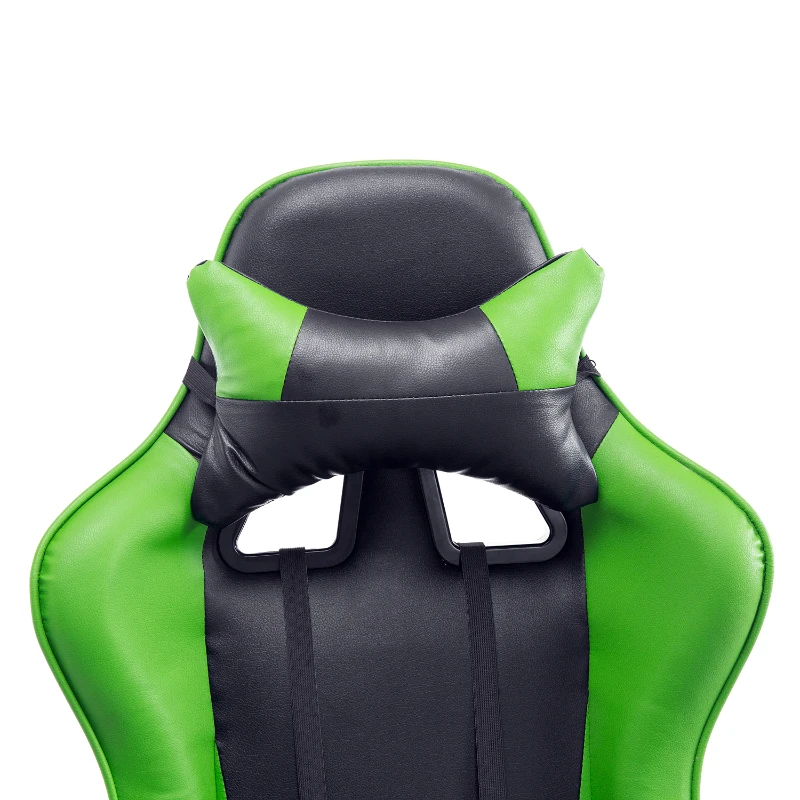HOMCOM Executive Gaming Racing Office Chair with Waist Neck Cushions 360° Swivel (Green/Black)