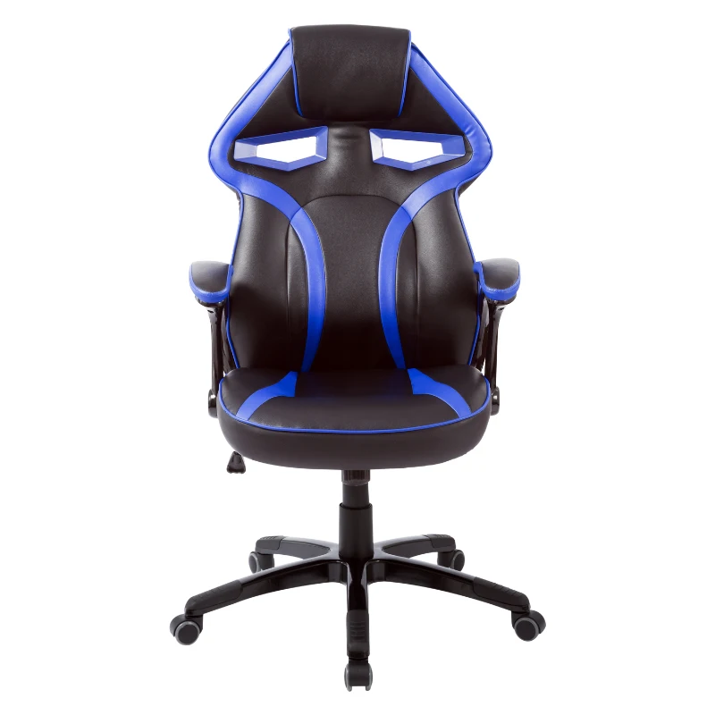 HOMCOM Gaming Racing Chair Rocking Function Computer Seat High Back Adjustable Padded Armrest Home Office Blue