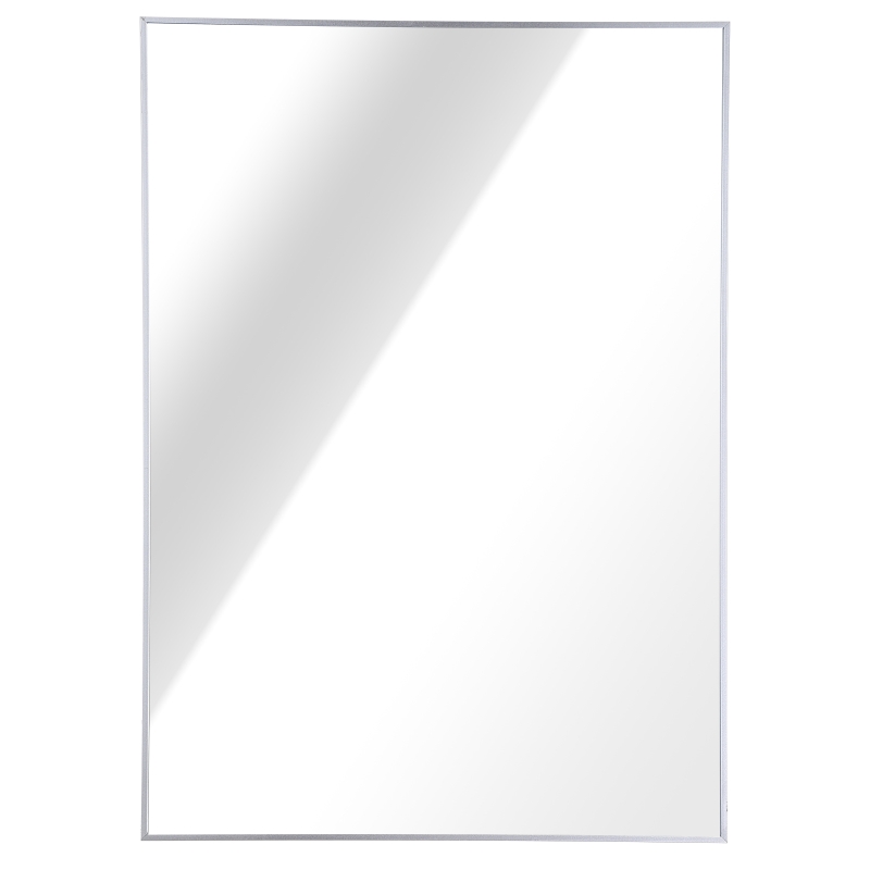 kleankin 24”Lx32”W Wall Mounted Bathroom Vanity Wall Mirror Rectangular Aluminum Alloy Frame Horizontal/Vertical Hanging