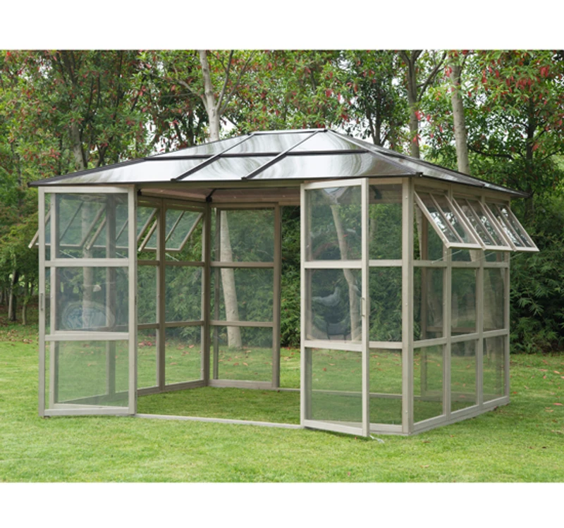 Outsunny Luxury Gazebo With Doors and Windows
