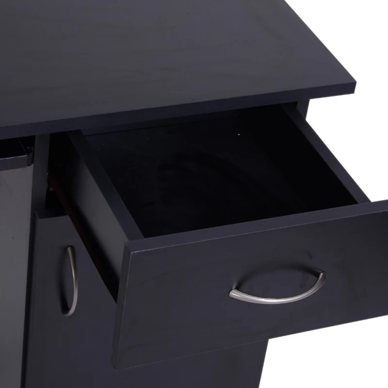 HOMCOM Computer Desk PC Workstation Table with Storage Shelves Drawer and Keyboard Tray, Black