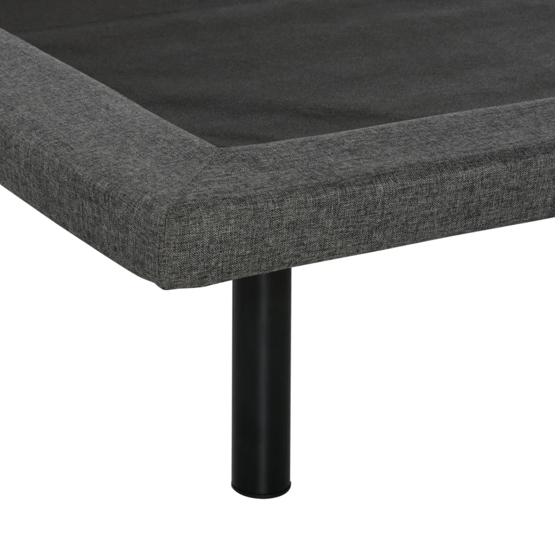 HOMCOM Queen Adjustable Bed Frame, Ergonomic Zero Gravity Power Bed Base with Head and Foot Incline, Memory, and Wireless Remote, Grey