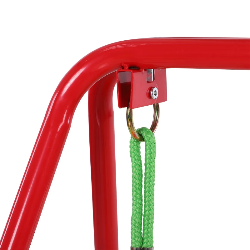 Qaba Kids Smiling Swing Steel Frame Child Hanging 1+ Years