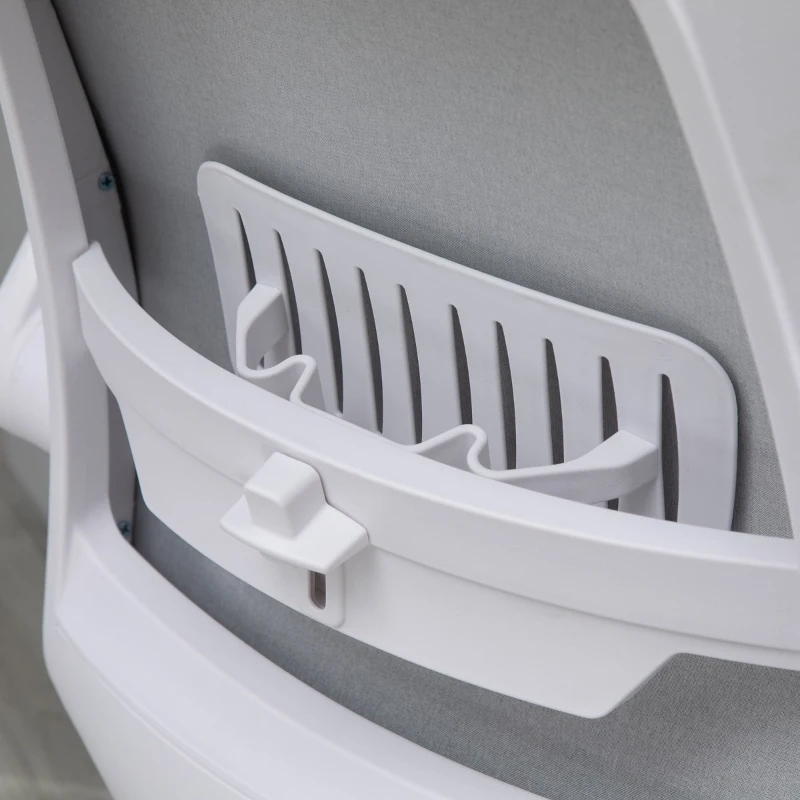 Vinsetto Linen-Touch Fabric Office Desk Chair Swivel Task Chair with Adjustable Lumbar Support, Height and Flip-up Padded Arms, Grey