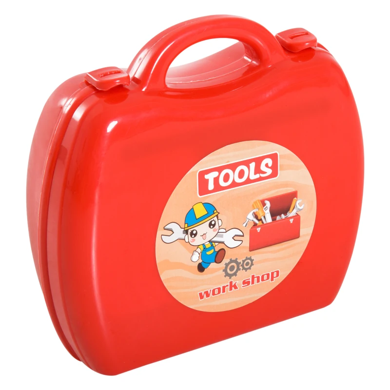 Qaba 16pc Kid's Tool Set Pretend Role Play Toddlers Educational Toy Handy Storage Case Gift Set