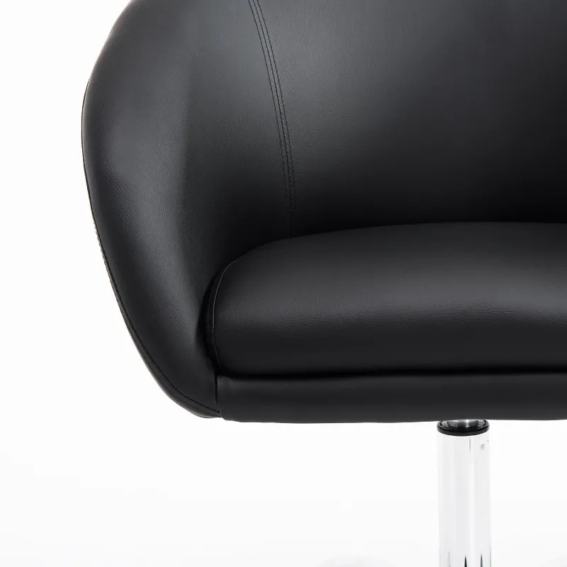 HOMCOM Rolling Swivel Salon Stool Adjustable Hydraulic Tattoo Spa Massage Bucket Chair  PU Leather with Back Rest