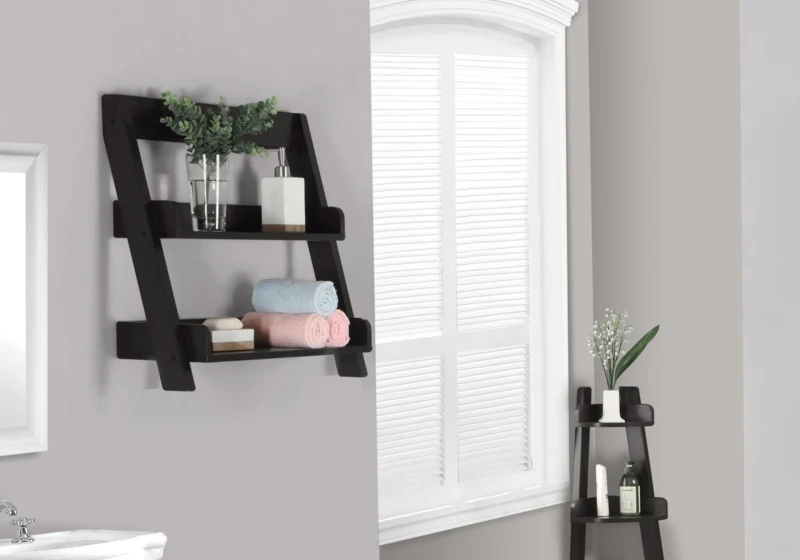 Monarch 24" 2-Tiered Bathroom Wall Mount Open Storage Shelf - Cappucino