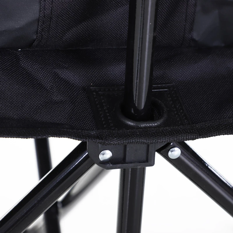 Outsunny 6-Person Folding Camping Bench Chair Sport Seat Folding Cooler Bag w/ Carrying Case