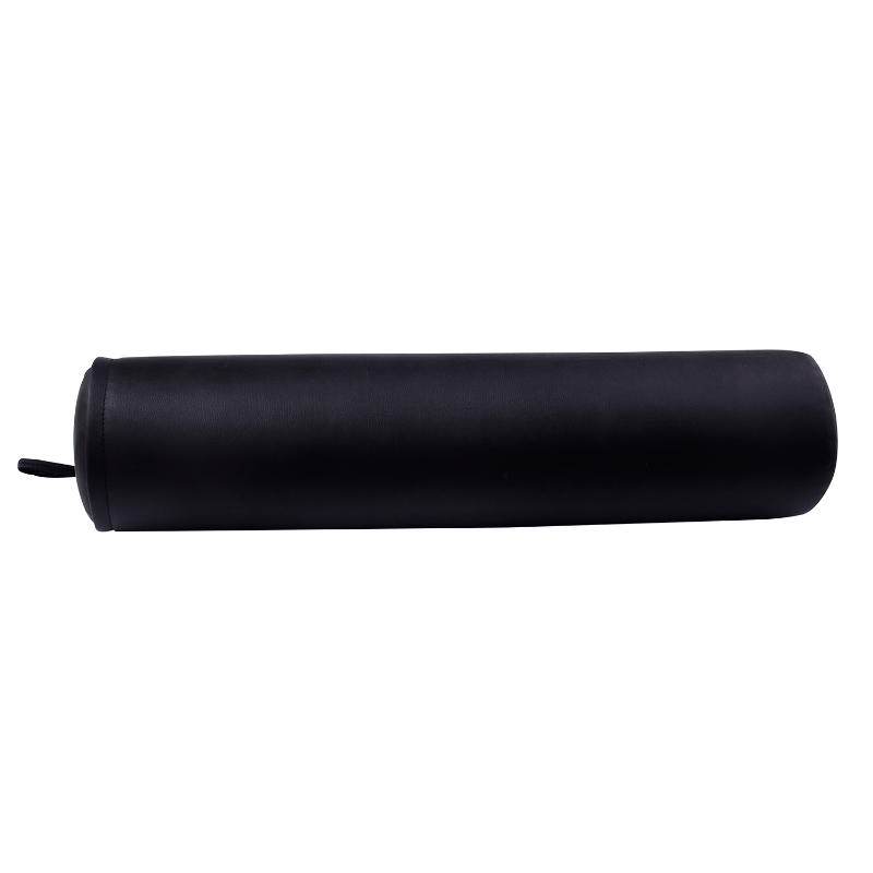 Soozier Bolster Pillow Full Round Spa Massage Bolster Back Pain Relief with Strap Handle Black